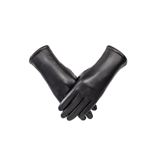 sweethay 1 par de guantes de cuero de tela para mujer, guantes térmicos de Color sólido para mantener el calor, guantes de montar al aire libre para guantes y mitones L sweethay AP014258-03