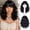 Black, variant on Short Wavy Wig with Bangs for Women Natural Curly Wavy Wig 16inch | 【Beginner Friendly Wigs】Wavy Wigs for Women Curly Synthetic Wig for Daily Party Cosplay Halloween,Brown