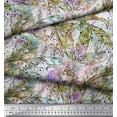 thumbnail image 3 of Soimoi Polyester Crepe Fabric Flower & Leaves Watercolor Print Fabric by Yard 42 Inch Wide, 3 of 3