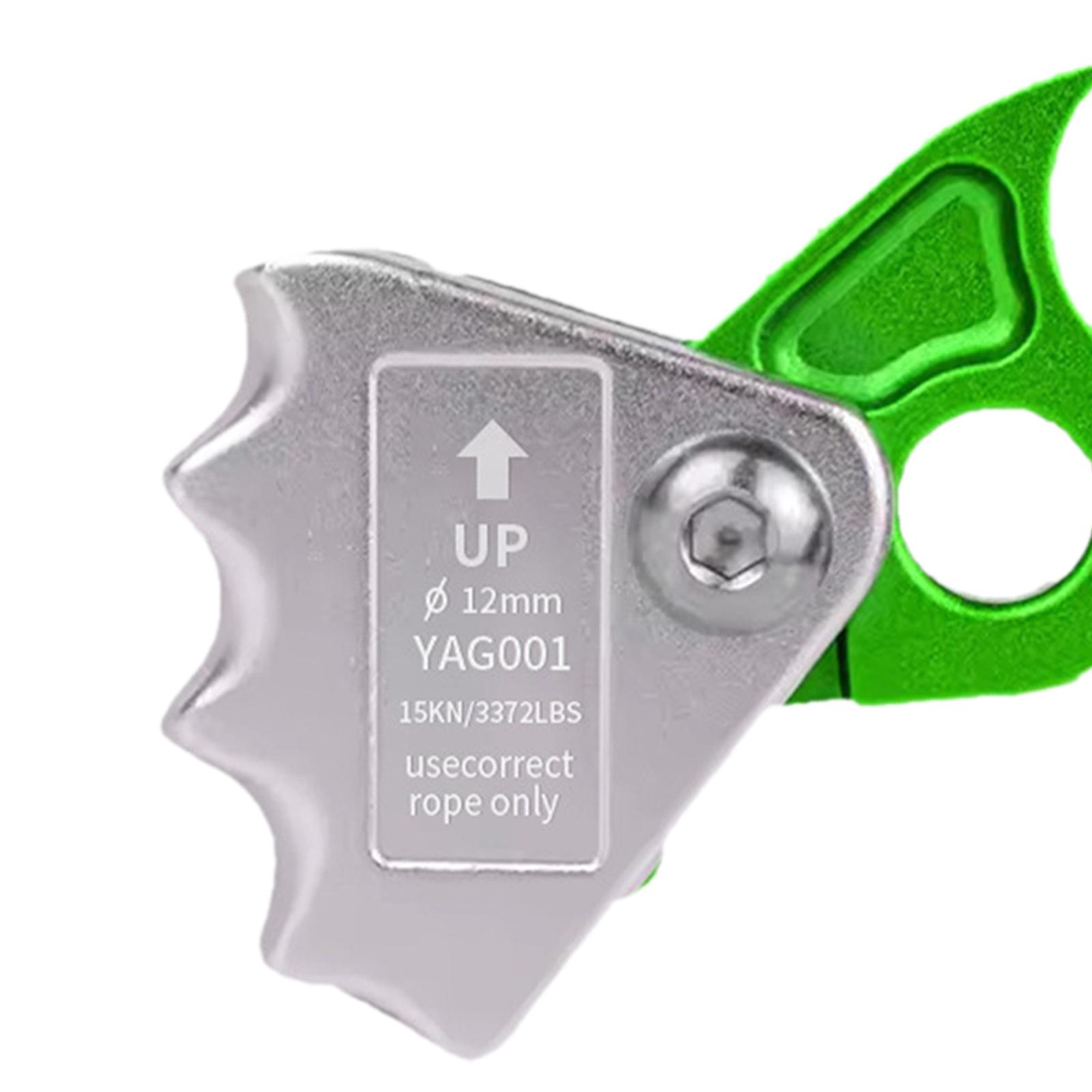 QccHieUs Climbing Rope Adjuster with Ascender Grip, 15kN Heavy Duty Descender Stopper for Green
