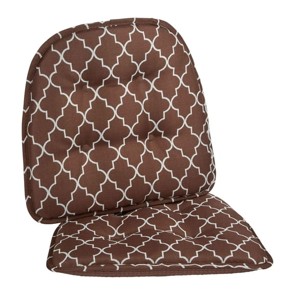 Gripper Non-Slip 15" x 16" Trellis Tufted Chair Cushions, Set of 2