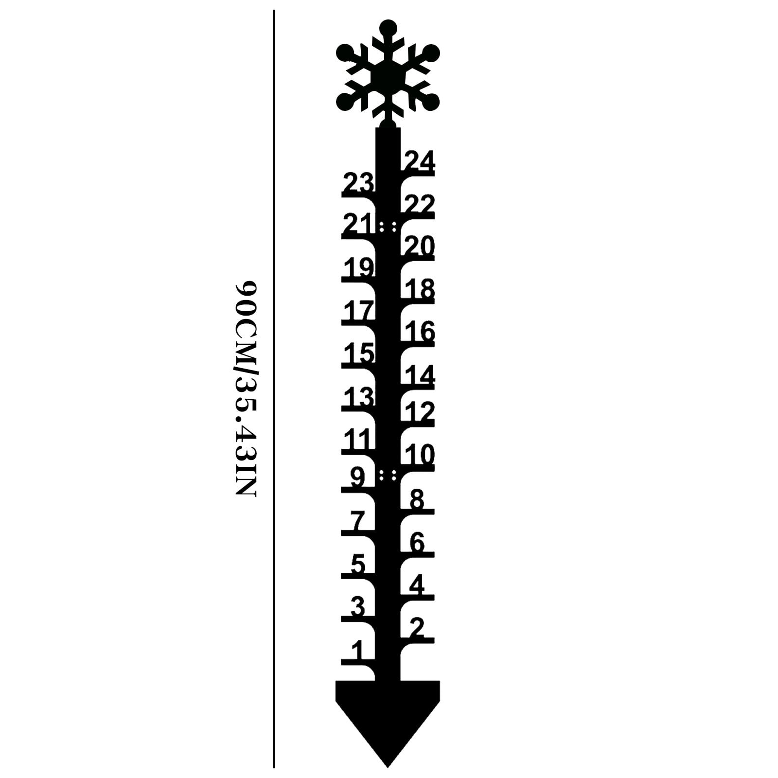 Classic Snowflake Design Snow Gauge, 24 Inch Steel Outdoor Measuring Ruler for Winter Snow Depth, Easy to Read Christmas Holiday Decoration for Yard and Garden