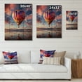 thumbnail image 4 of Designart "Horizon Beyond Orange Hot Air Balloon Adventure IV" Hot Air Balloon Print on Natural Pine Wood, 4 of 5
