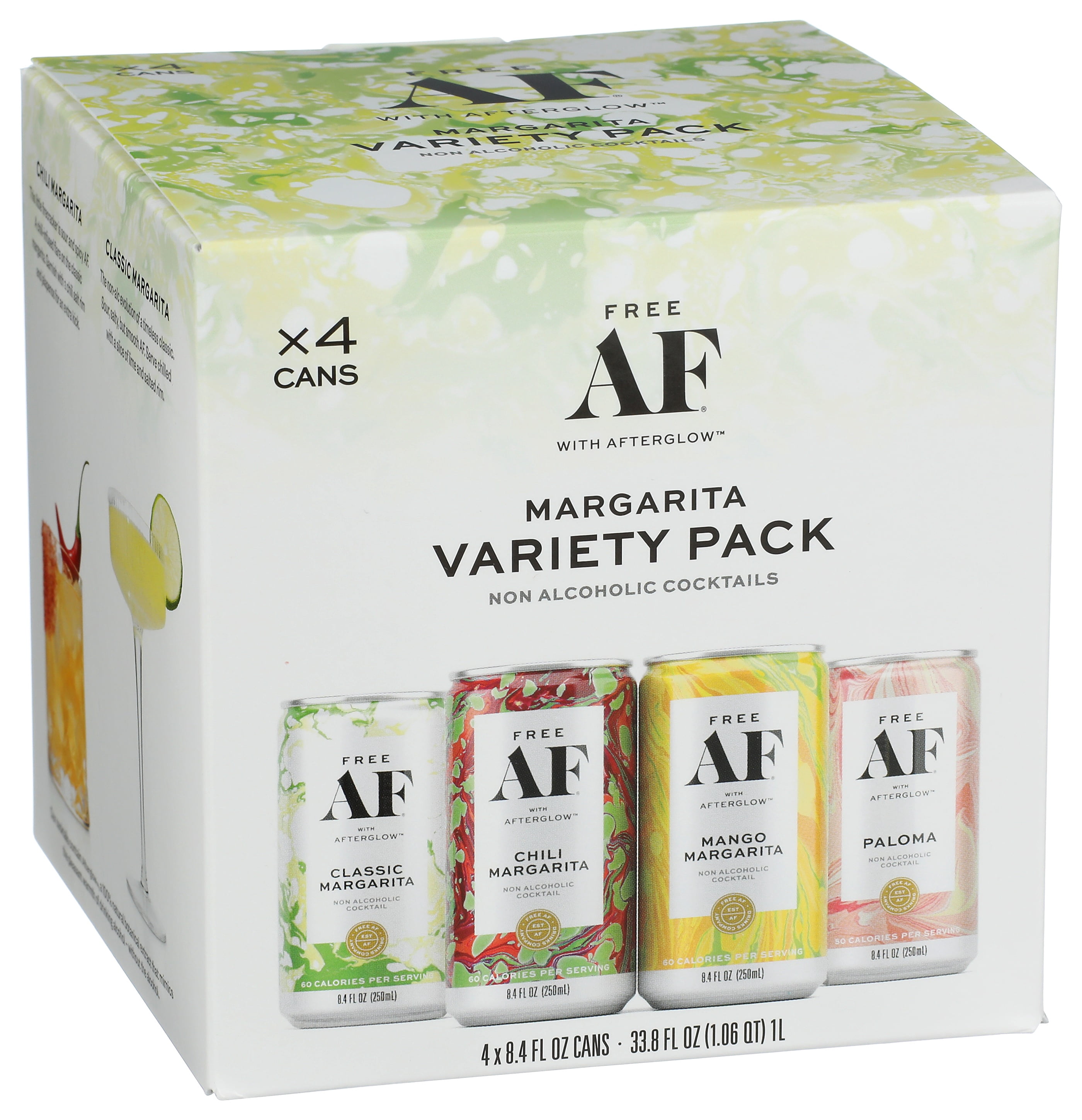 Free AF, Low Calorie, Margarita Variety, Recyclable Cans, 4 pack