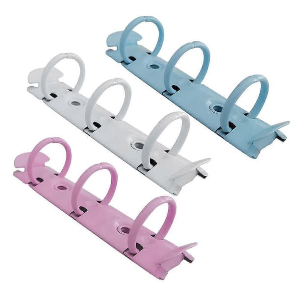 3pcs of One Set Metal Clip 3-hole Manual Binder Simple O-type Clip Binder Metal for Home Office School Supply (Random Color TR89-3-19-20 Spray Paint)