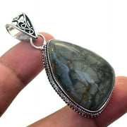YES Green Jade Gemstone Handmade Fashion Ethnic Vintage Pendant Jewelry 2.20" SR 420