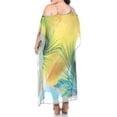 thumbnail image 3 of White Mark Women's Plus Size Sheer Caftan Dress with Tie-up Neckline, 3 of 5