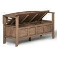 thumbnail image 2 of Simpli Home Adams SOLID WOOD 48 inch Wide Contemporary Entryway Storage Bench in Rustic Natural Aged Brown, 2 of 9