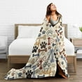 thumbnail image 5 of Dog Paw Prints Bones Blanket Flannel Fleece Throw Blanket Kawaii Stuff for Bed Couch Sofa Chair 80"X60", 5 of 6