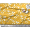 thumbnail image 2 of Soimoi Gold Poly Georgette Fabric Monstera Leaves & Floral Print Fabric by The Yard 52 Inch Wide, 2 of 3