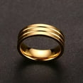 thumbnail image 5 of 6mm Groove Band Men Women's 18K Yellow Gold Filled Wedding Party Ring Size 6-12, 5 of 9