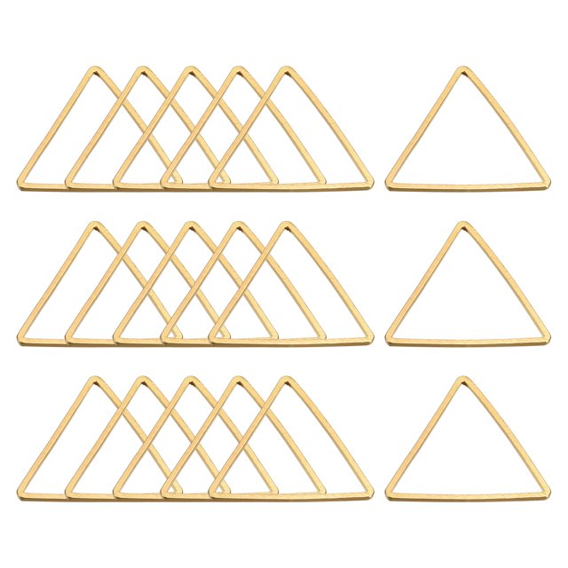 Triángulo Arete Cuenta Aro, Triángulo Hueco Marco Dije 20mm/0.78 Latón Tono Geométrico Enlace Anillo para Joyería Fabricación, Paquete de 100