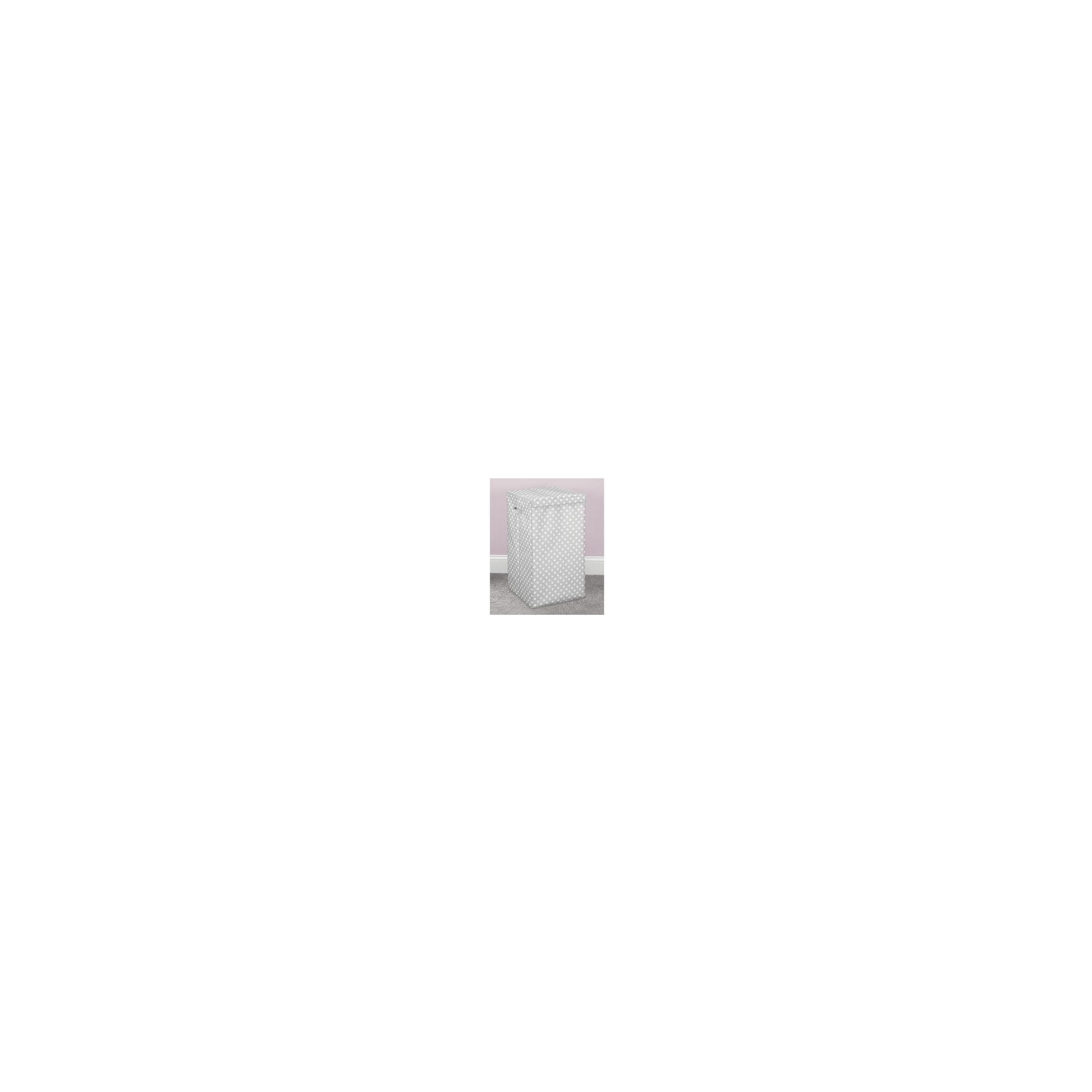 mDesign Large Laundry Hamper with Lid/Handles for Nursery, Gray/White Polka Dots