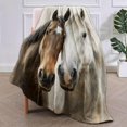 thumbnail image 2 of Horse Blanket,Animal Flannel Throw Blankets,Soft Warm Lightweight Cozy Plush Horses Throws for Bedroom Sofa Home Decor Gifts for Women Girls 80"x60", 2 of 6