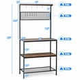 thumbnail image 2 of Gymax 4-Tier Kitchen Bakers Rack Microwave Oven Stand Industrial w/Hooks & Mesh Panel, 2 of 10