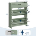 thumbnail image 2 of Organisateur d'Armoire à Chaussures Moderne - Rangement Caché avec 2 Tiroirs Rabattables - Étagère d'Entrée Autoportante Compacte - MDF avec Poignée en Métal, 2 of 9