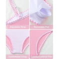thumbnail image 7 of Wuxian Girls Swimsuit Two Pieces Bikini Set Ruffles One Shoulder Adjustable Strap Tops And High Waist Floral Print Bottoms S Youth Teens Summer Beach Swimwear Sets,11-12 Years, 7 of 7