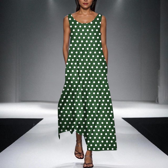 Liquidation d'Été 2025! Robe Grande Taille pour Femmes, Liquidation d'Été pour Femmes, Robe d'Été Sexy Mode Imprimée Sans Manches Col Rond