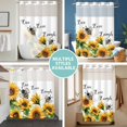 thumbnail image 5 of No Hook Shower Curtain with Snap in Liner, Watercolor Farm Sunflowers Bee Waterproof Bath Curtain Double Layers with See Through Top Window, Spring Country Floral Hotel Shower Curtains 60x72in, 5 of 9