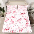 thumbnail image 2 of jejeloiu Red Ribbon Bowtie Twin Sheet Sets,Kawaii Bowknot Bow Bedding For Girls Teens 3 Pieces, 2 of 7