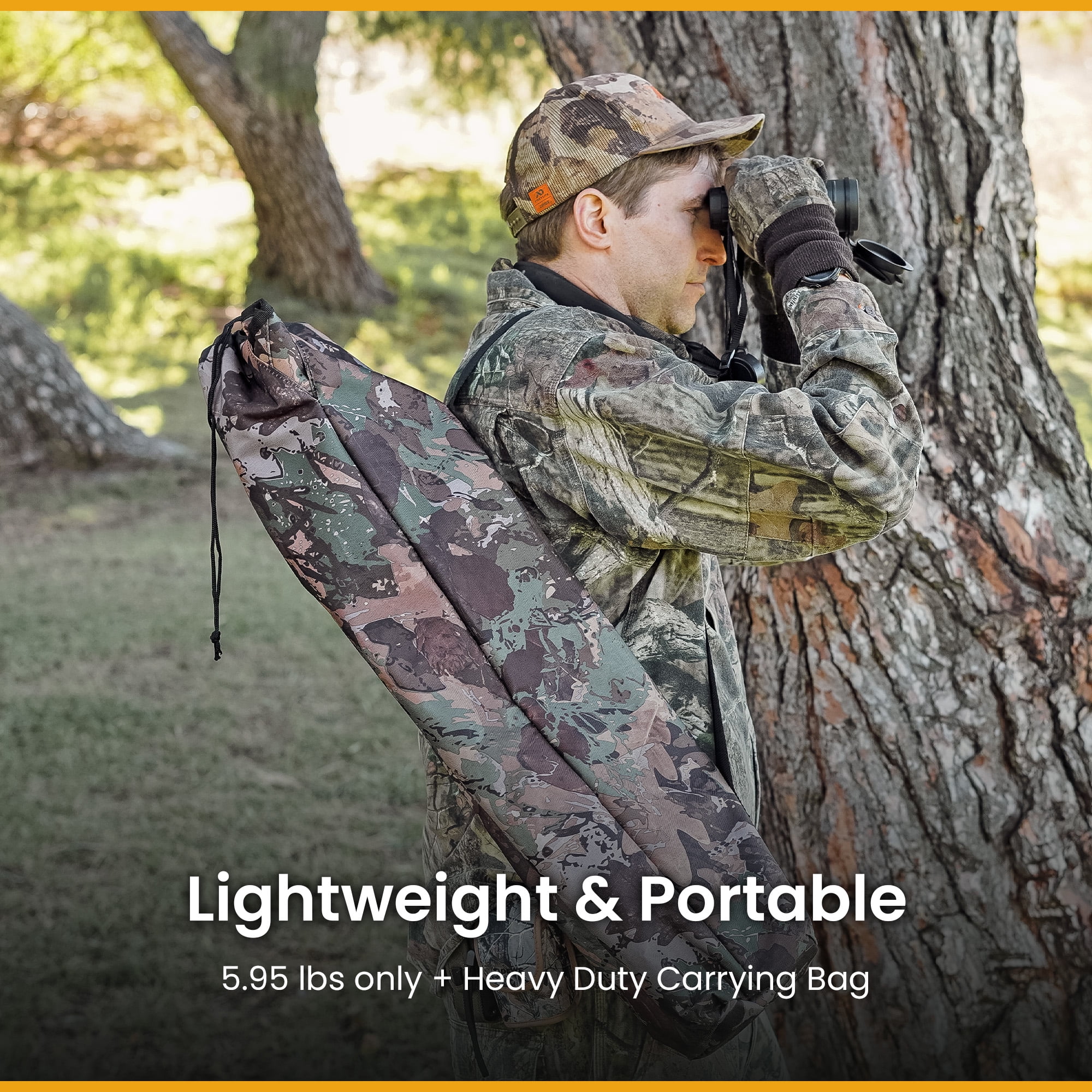 ARROWHEAD OUTDOOR Portable Folding 360° Swivel Tripod Hunting Stool Chair w/ No Sink Feet and Carry Bag