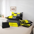thumbnail image 5 of Homewish Fashion Abstract Teens Twin Bedding Sets 7-Piece, Modern Zebra Cheetah Print Bedding Comforter Set, Chic Yellow Polkadots Reversible Sheet Sets, Lightweight Room Decor, 5 of 7