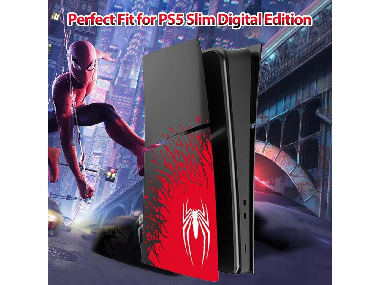 [Faceplate for PS5 Slim Digital Edition] - Superhero Spider - Man 2 Plates for PS5 Console Cover Plates, Premium ABS Faceplate Shell Covers for PlayStation 5 Slim Digital Edition