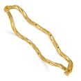 thumbnail image 3 of 14K Yellow Gold Polished Twisted Hinged Bangle Bracelet, 3 of 6