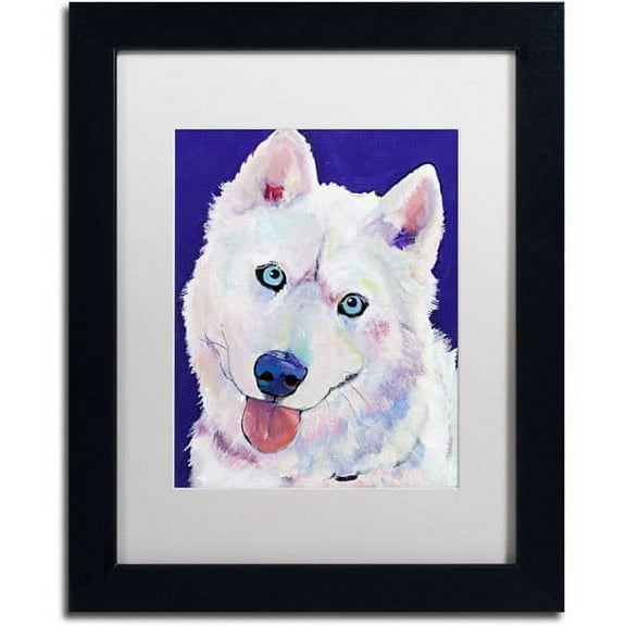 Trademark Fine Art "Whitey" Canvas Art by Pat Saunders-White, White Mat, Black Frame
