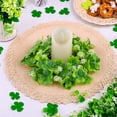 thumbnail image 6 of St. Patrick’s Day Shamrock Candle Wreath Table Decoration, Mini Festive Centerpiece For Dining Or Mantel, Green Irish Holiday Accent, Compact Reusable Home Decor For Celebrations, 6 of 8