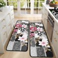 thumbnail image 4 of Kitchen Rugs Sets Of 2,Pioneer Flower Floral Print Pattern Anti Fatigue Kitchen Mat Rugs Non Slip Washable,Decorative Kitchen Floor Mats for Kitchen,Sink,Laundry,17"x47"+17"x47", 4 of 5