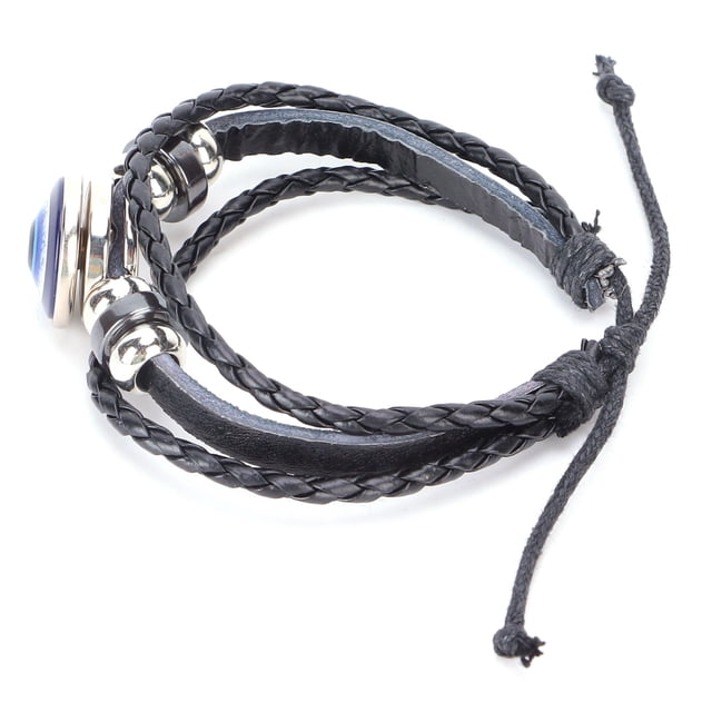 Pulseras Pulseras De Ojo Malvado Azul Estilo Turco Longitud Ajustable Cuero Tejido A Mano Joyería Para Hombres