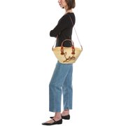 Christian Louboutin Cabata Mini Raffia & Leather Basket Tote, Brown