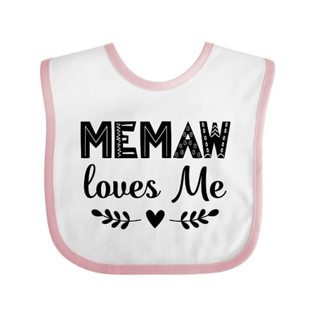 

Inktastic My Memaw Loves Me Outfit Gift Baby Boy or Baby Girl Bib