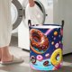 thumbnail image 5 of Balery Space Colorful Donut Cesta de ropa redonda con asas, impermeable, independiente, para ropa, juguetes, dormitorio y familia-Medium, 5 of 6