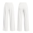 thumbnail image 3 of Mifsaly Running Pants Women High Waisted Wide Leg Yoga Pant Soft Comfortable Stretchy Gym Outdoor Hiking Athletic Workout Outfits with Pockets White,XL, 3 of 8
