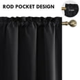 thumbnail image 3 of DWCN Blackout Curtains for Bedroom - Thermal Insulated Privacy Energy Saving Rod Pocket Drapes for Living Room, W 38 x L 63 Inch, Black, Set of 2 38x63,inch Black, 3 of 6