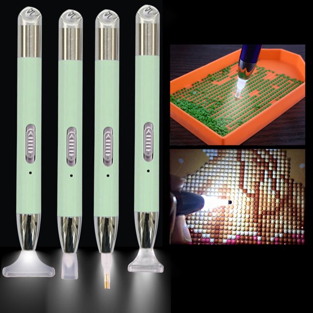 Cuadros Decorativos Juego de bolígrafos de punta para pintura con diamantes 5D recargable Wdftyju por USB herramientas de bricolaje bordado luminoso bolígrafo de dibujo con diamantes