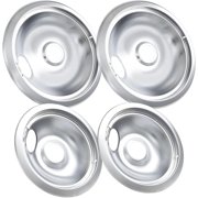 COZZIVITA 316048413 and 316048414 Stove Burner Drip Pans for Electric Stove Top - Perfectly Fit Frigidaire Kenmore Electric Range -Thickening to Prevent Bending and Rust - Include 2 x 6 in, 2 x 8 in