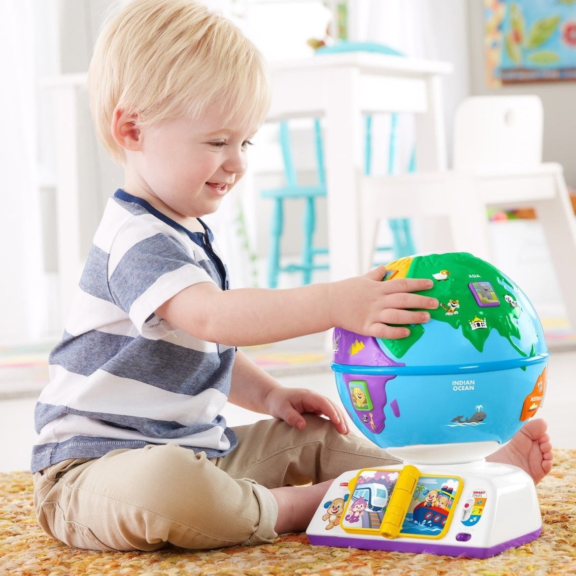 laugh and learn greetings globe