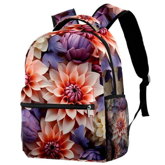 Art Flowers Backpack Lightweight Bookbag Travel Rucksack Laptop Daypack for Women Men