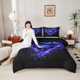 thumbnail image 4 of Castle Fairy Flying Butterfly 2Pcs Bedding Comforter Set for Boys Girls Children,Black Blue Twin Comforter Sets,Love Heart Print Breathable Bedding Set,Luxury Bedroom Decor, 4 of 8