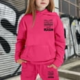 thumbnail image 4 of Toddler Winter Girls Outfits Set Tracksuit With Print Hoodie Joggers Warm Kids, 4 of 4