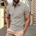 thumbnail image 2 of Summer Shirts for Men Short Sleeve Turndown Collar Tops Casual Loose Fit Daily Work T Shirts, 2 of 4