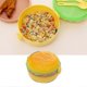 thumbnail image 2 of Hamburger Shape Lunch Box Double Layer Cute Burger Bento Box Lunchbox Children School Food Container Spoon Fork Tableware Set Tw, 2 of 5