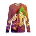 thumbnail image 6 of Phineas And Ferb Women’s Pajama Top 3D Digital Print Sleepwear Trendy Crewneck Pullovers Long Sleeve Shirts S, 6 of 8