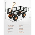 thumbnail image 2 of 900 Lbs Steel Garden Cart, Heavy Duty Garden Wagon Cart Pullable on Wheels, Metal Yard Utility Wagon Carts with 10" All Terrain Tires, Mesh Removable Sides and 180°Rotating Handle, 2 of 5