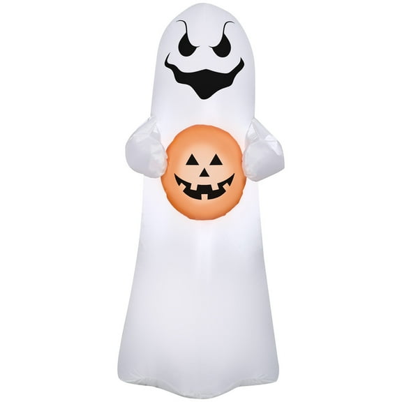 Gemmy Airblown Inflatable Ghost w/JOL , 4 ft Tall, Multi