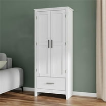 Farmhouse 2-Door, 1-Drawer Storage Cabinet, White