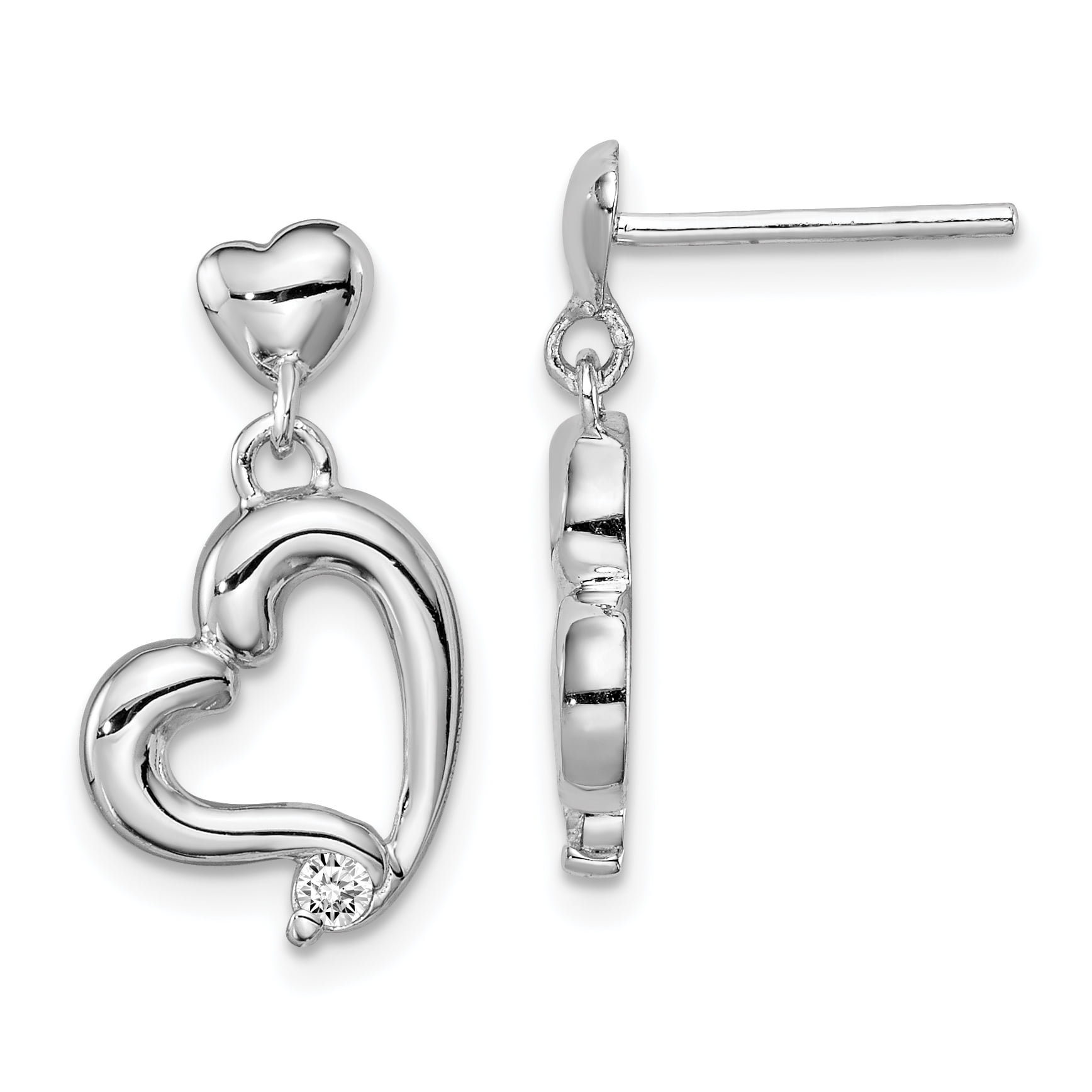 925 Sterling silver 4A Cubic Zirconia CZ Clear Drop Hope Earrings Gift Box E3 